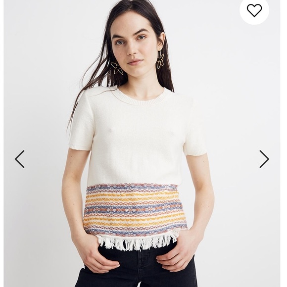 Madewell | Fringed Jacquard Sweater Tee NWT XS - Picture 1 of 11